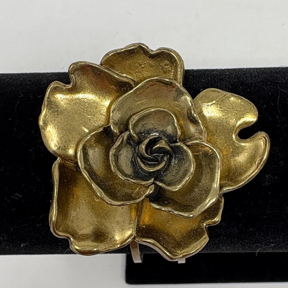 NANCY RISE Brass Floral Cuff Bracelet
